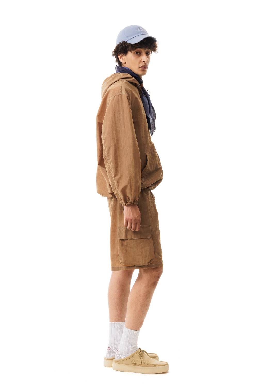 Lc23 Nylon Hooded Jacket Brown Spedizione Gratuita