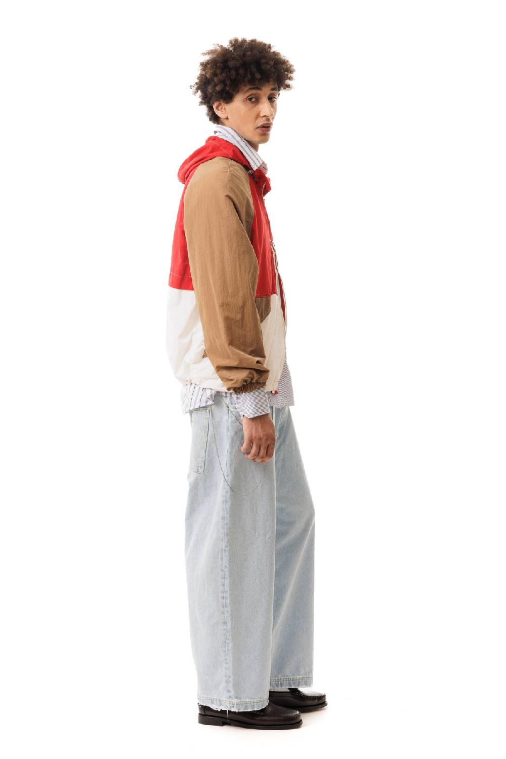 Lc23 Nylon Color-Block Hooded Jacket Red Negozi Online