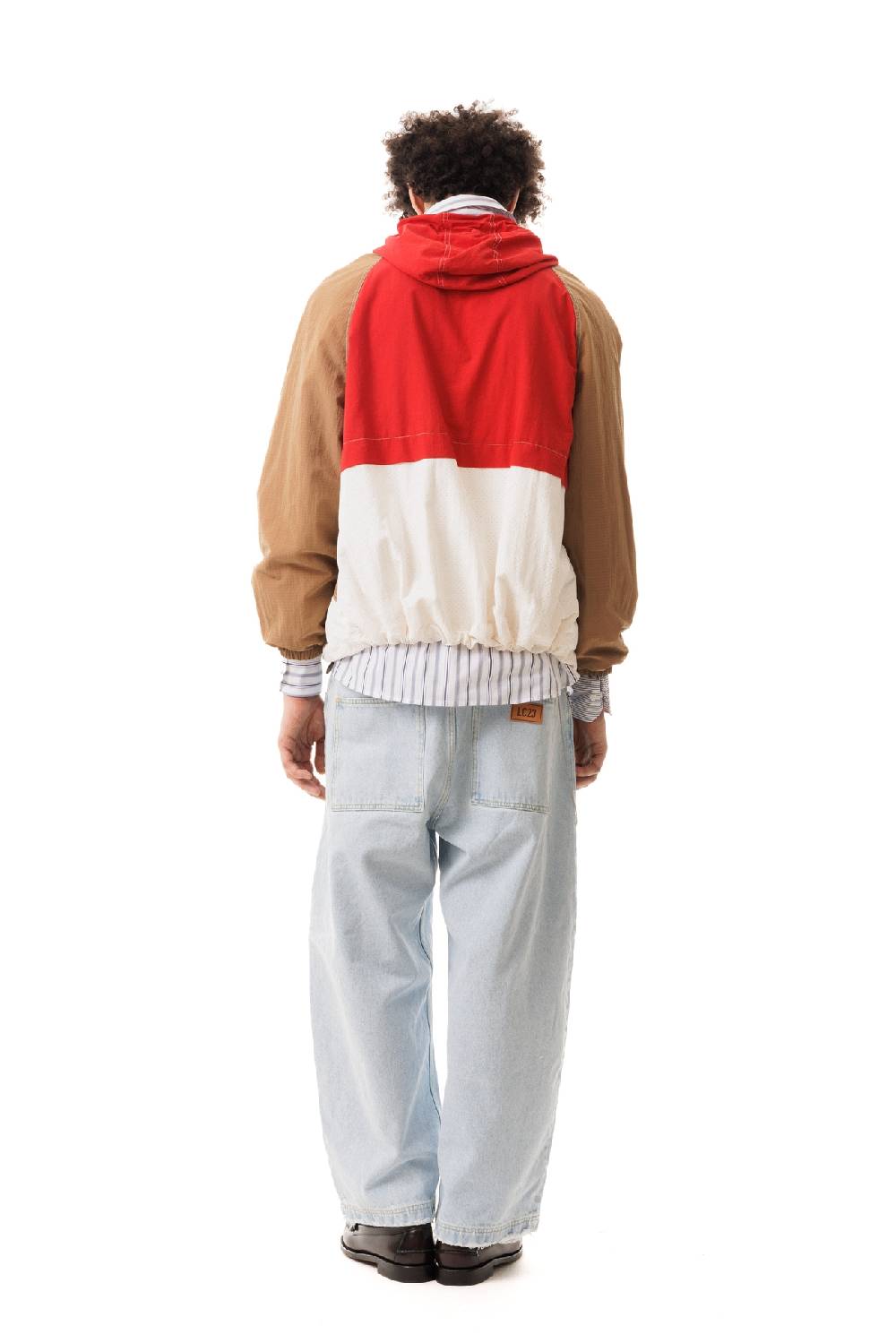 Lc23 Nylon Color-Block Hooded Jacket Red Negozi Online