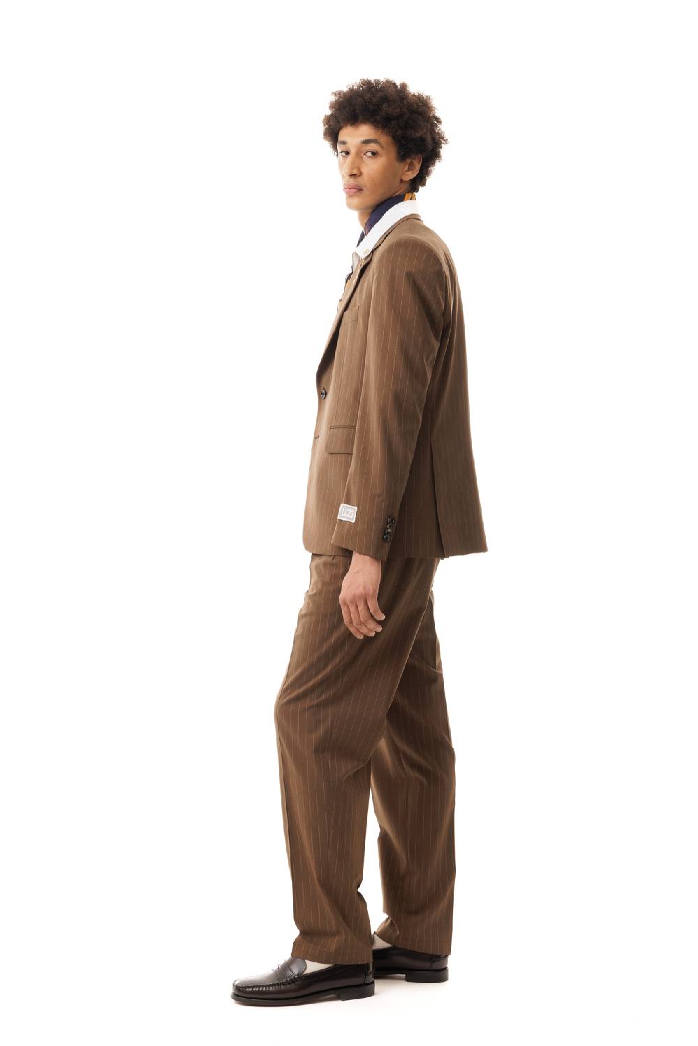 Lc23 Gessato Brown Blazer Consegna Veloce