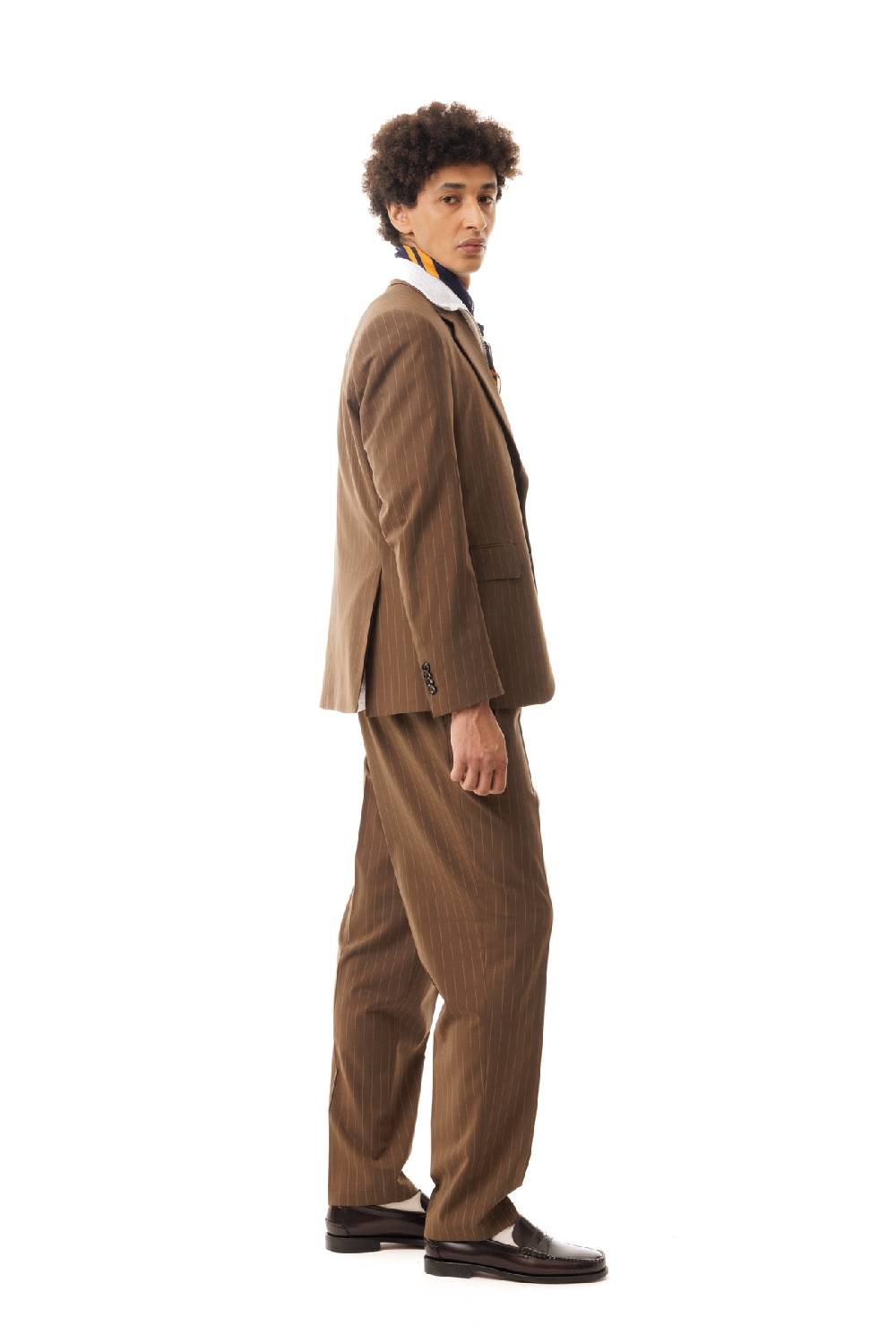 Lc23 Gessato Brown Blazer Consegna Veloce