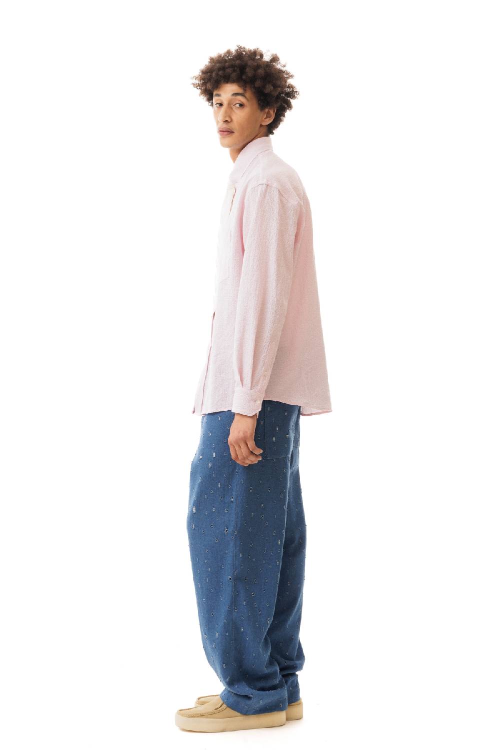 Lc23 Seersucker Shirt Pink Presa