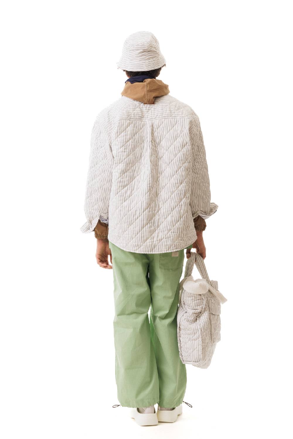 Lc23 Quilted Popeline Overshirt Cream-Black Enormi risparmi