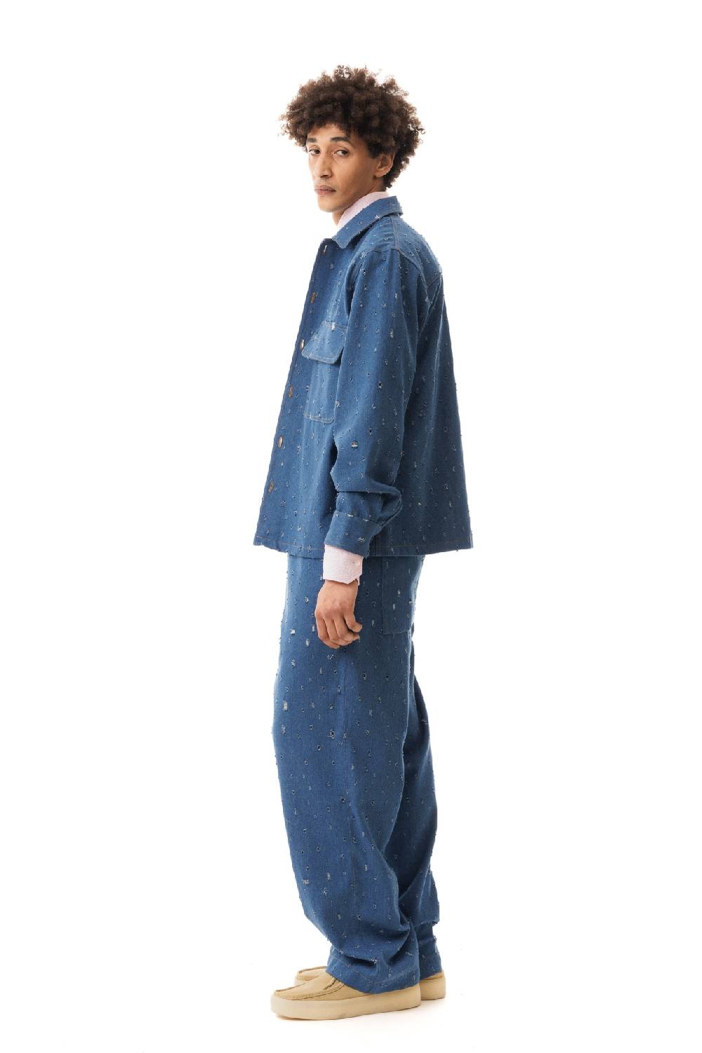 Lc23 Ripped Denim Overshirt Hotsell