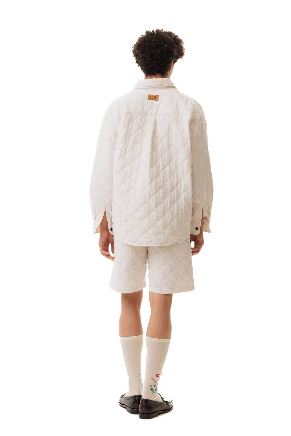 Lc23 Quilted Popeline Overshirt Cream Vendita Economica