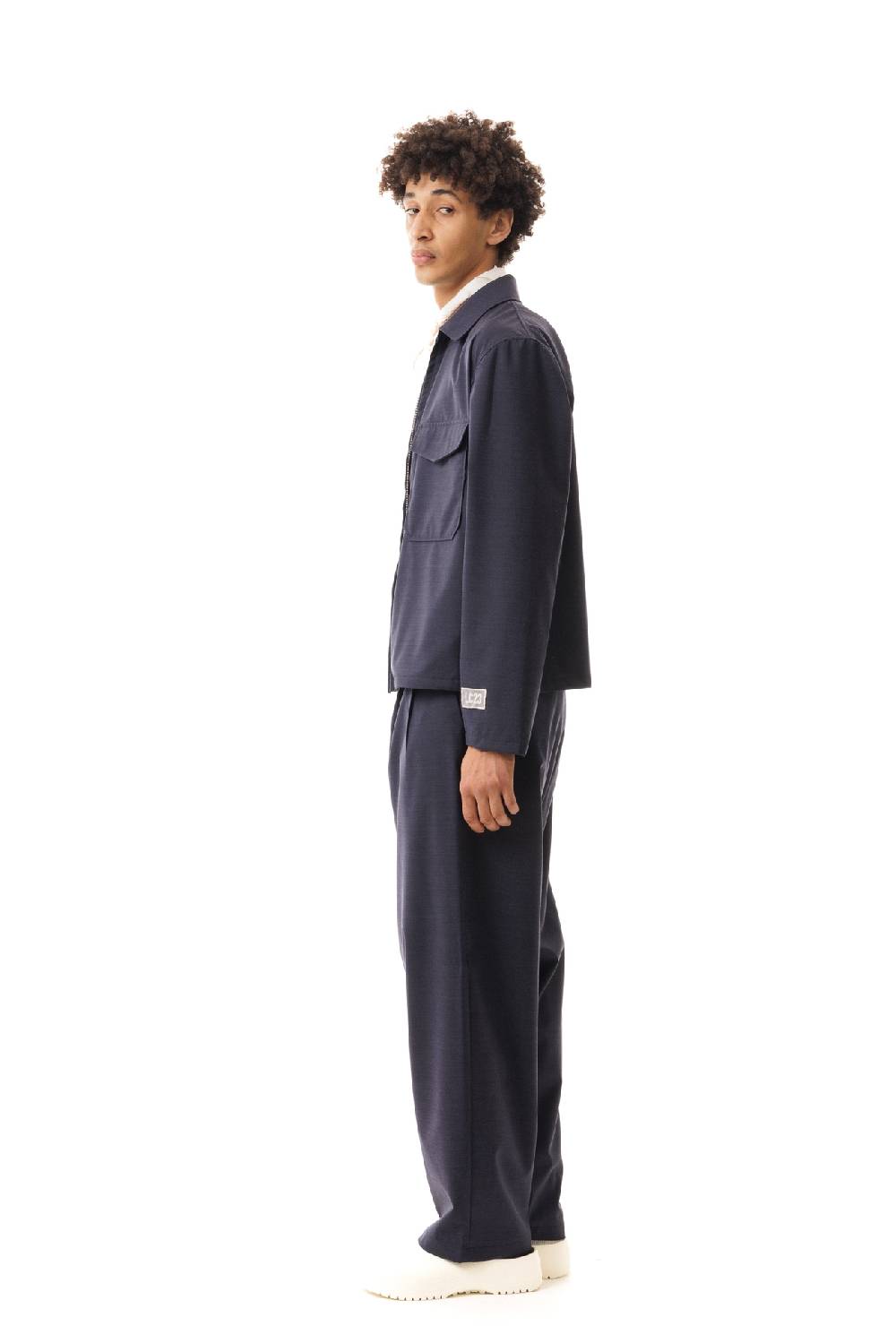 Lc23 Nylon-Wool Overshirt Navy Saldi Di Fabbrica