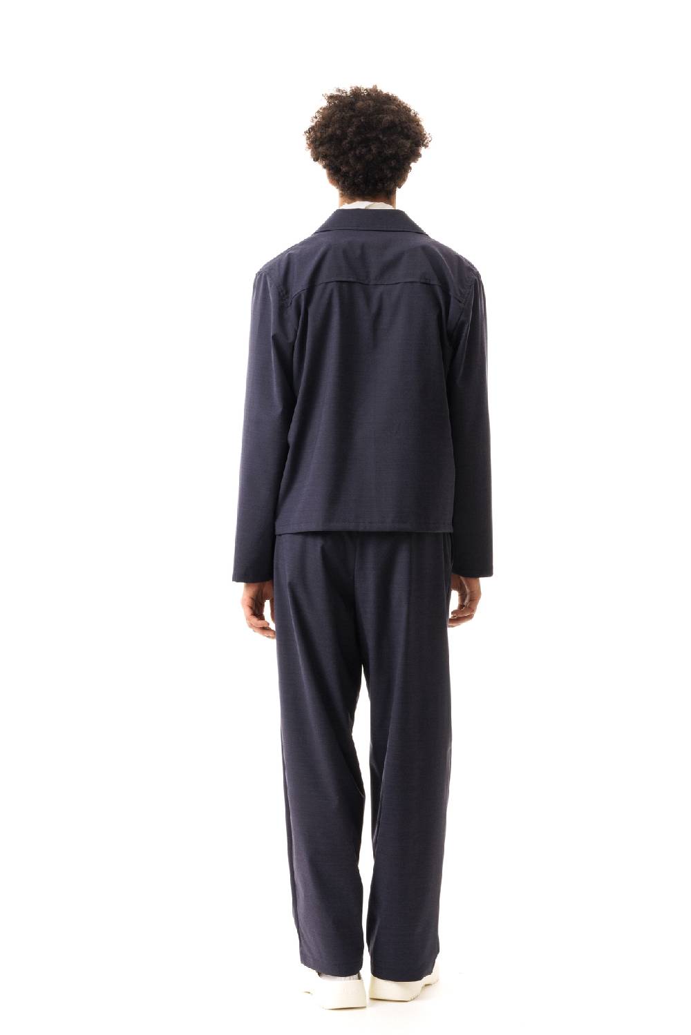 Lc23 Nylon-Wool Overshirt Navy Saldi Di Fabbrica
