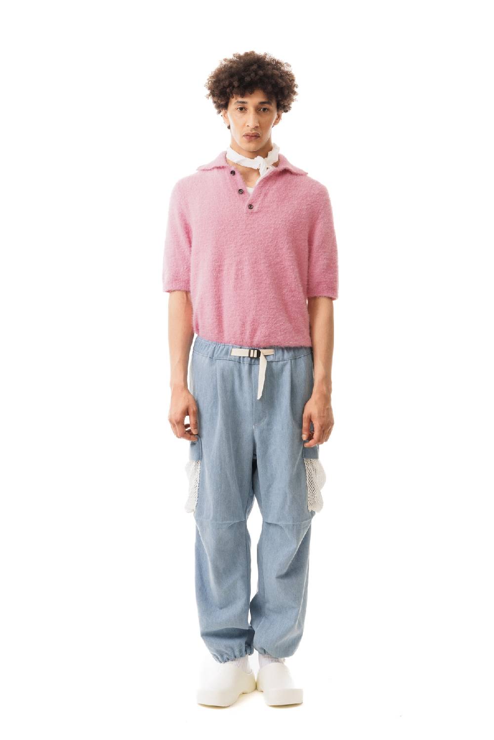 Lc23 Hairy Polo Sweater Pink Nuova