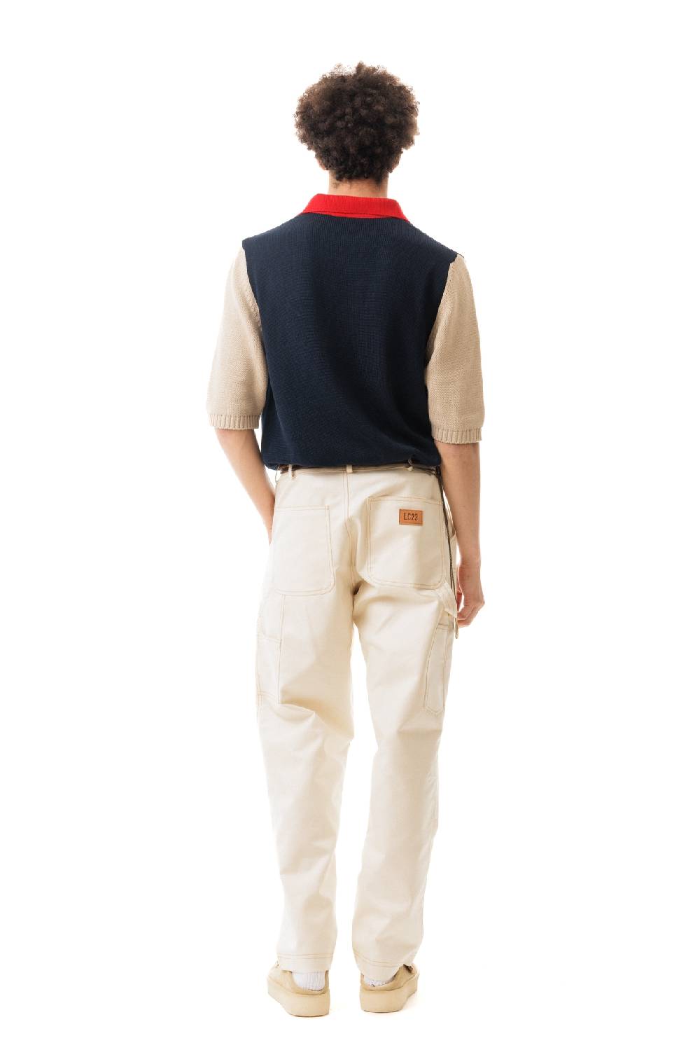 Lc23 Color Block Polo Sweater Navy 2025
