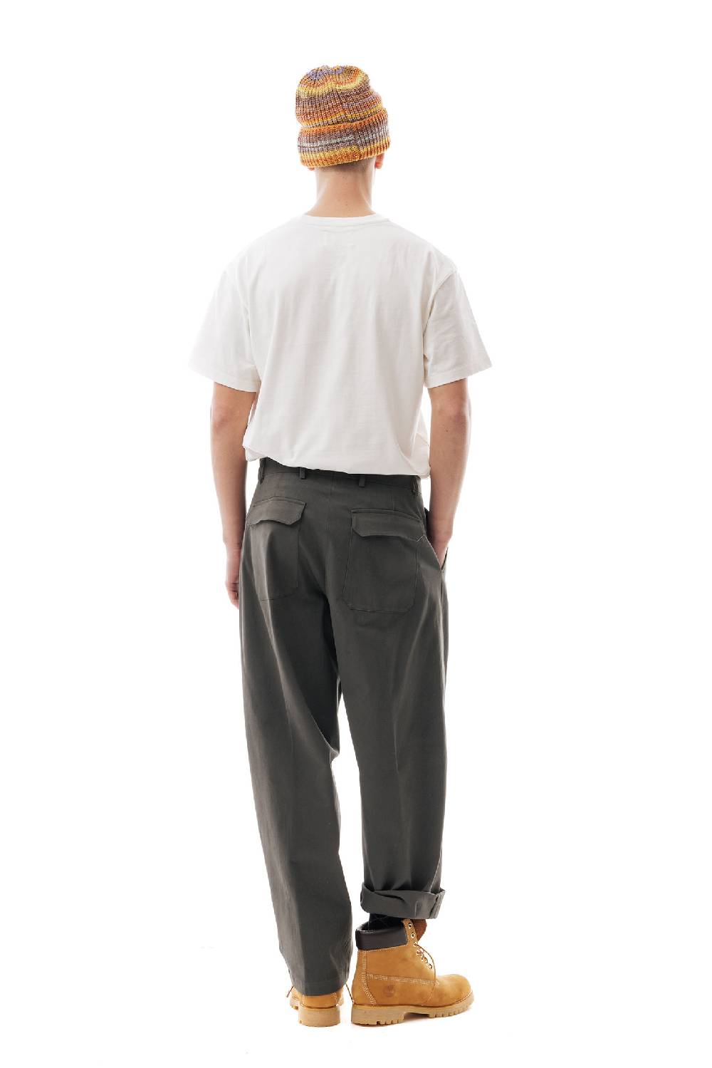 Lc23 Gabardina Double Pence Trousers Dark Grey In Linea