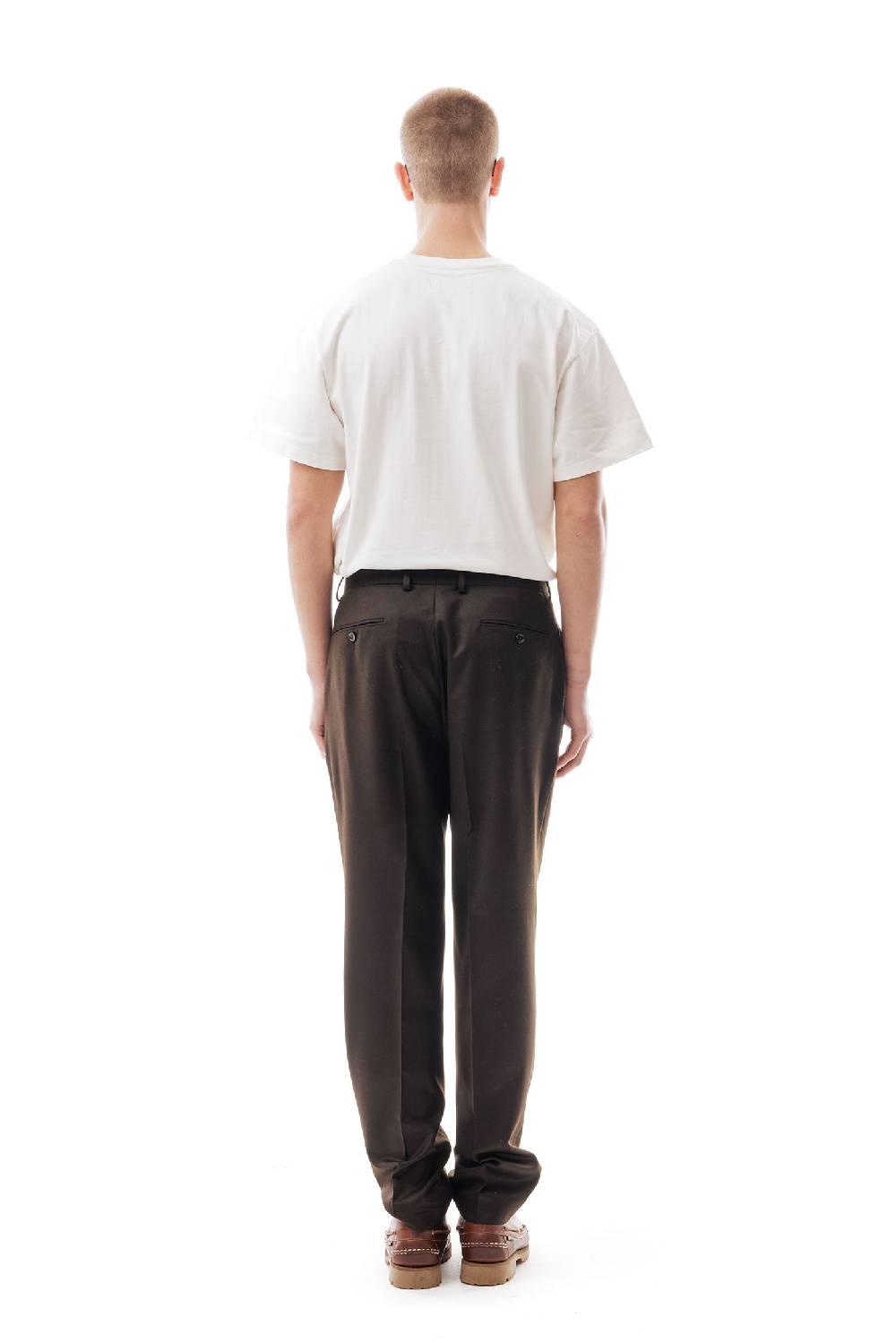 Lc23 Flannel Dark Brown Trousers In Vendita