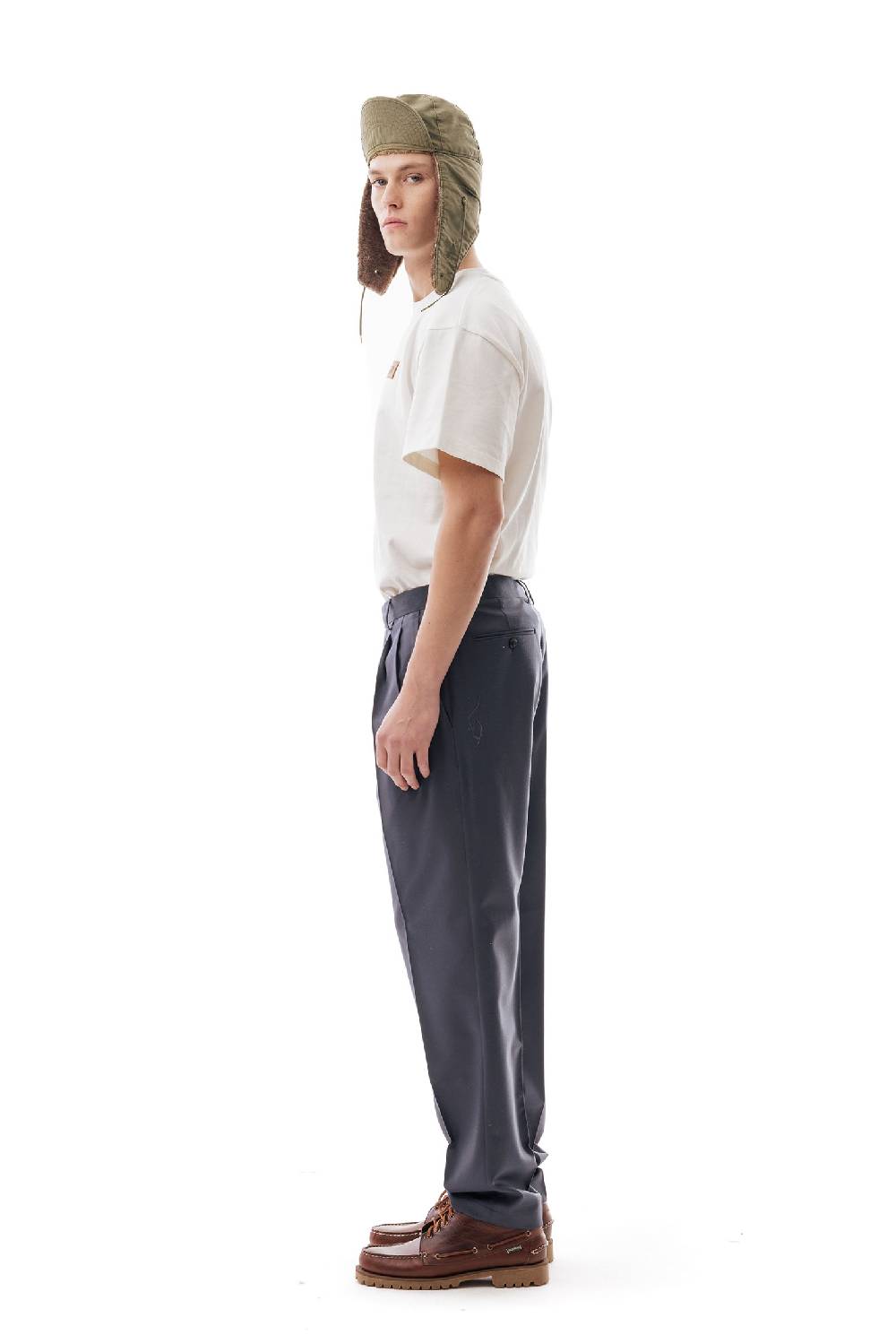 Lc23 Flannel Dark Grey Trousers Offerte