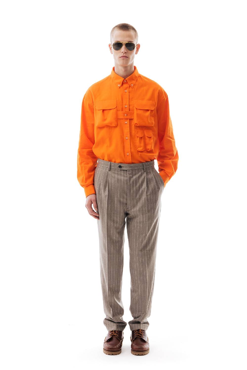 Lc23 Gessato Beige Trousers Hotsell