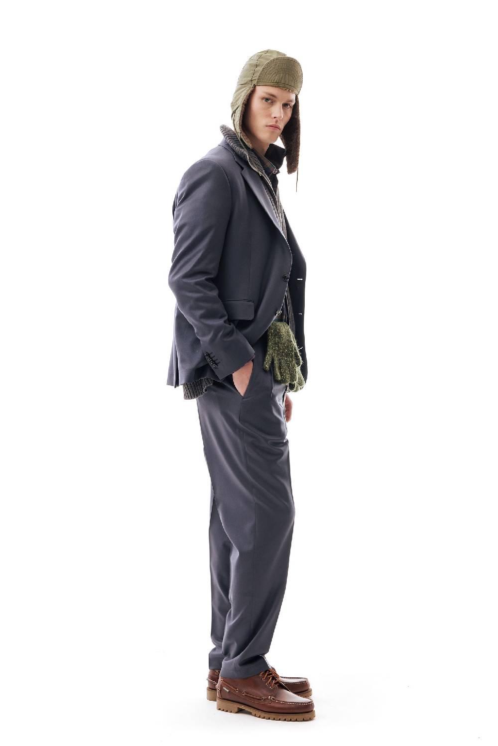 Lc23 Flannel Dark Grey Blazer Vendita Economica