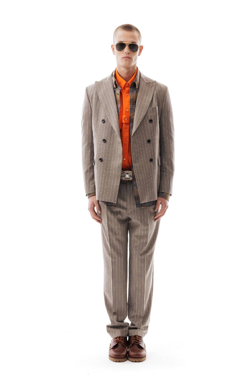 Lc23 Gessato Beige Blazer Vendite Flash
