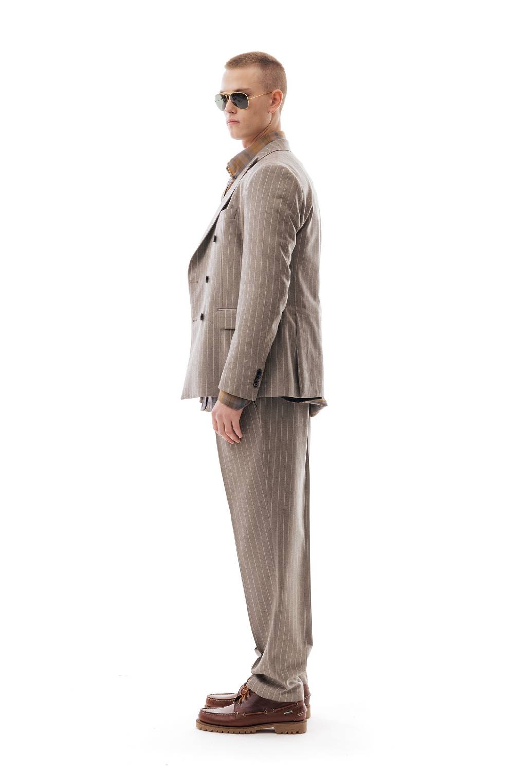 Lc23 Gessato Beige Blazer Vendite Flash