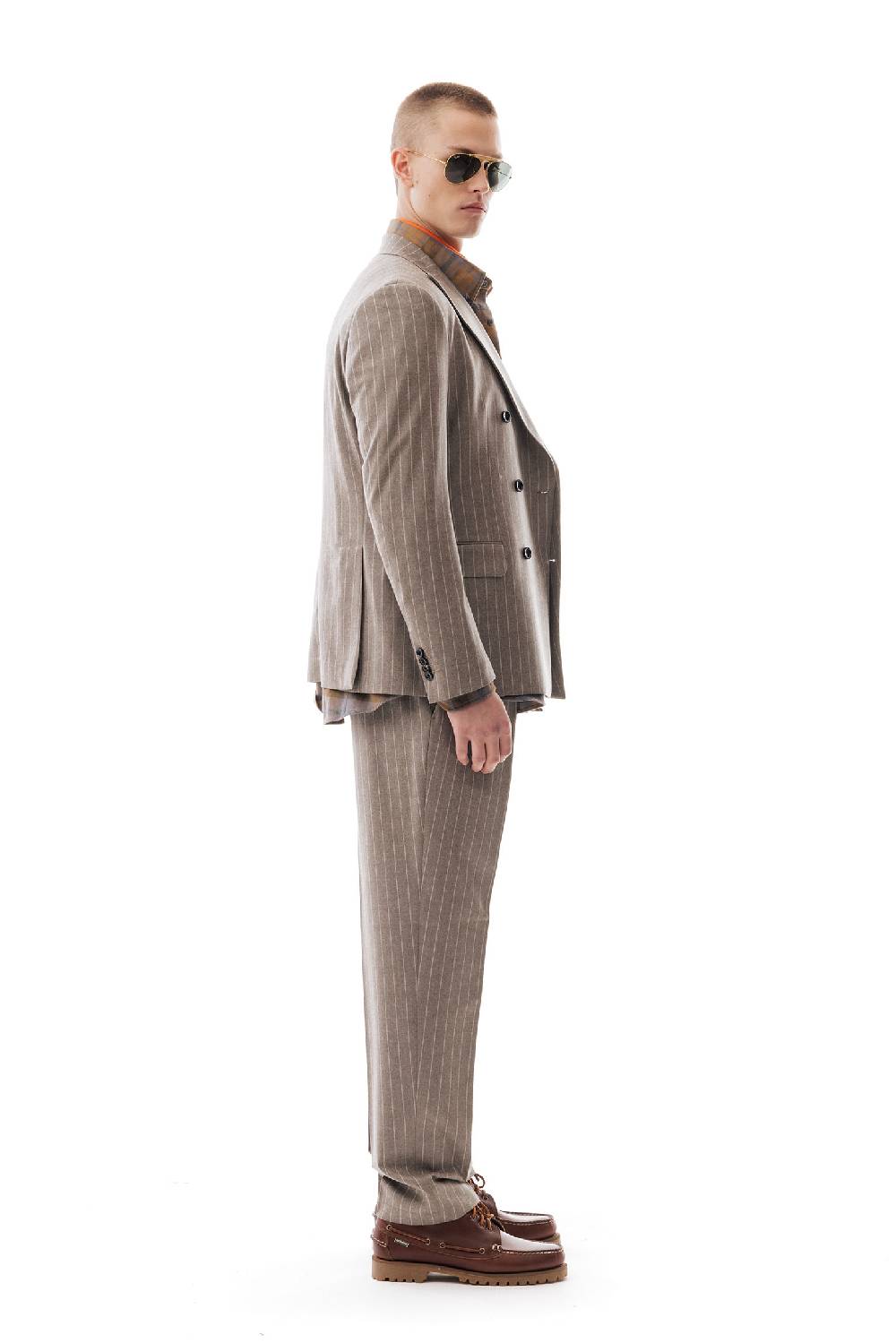 Lc23 Gessato Beige Blazer Vendite Flash