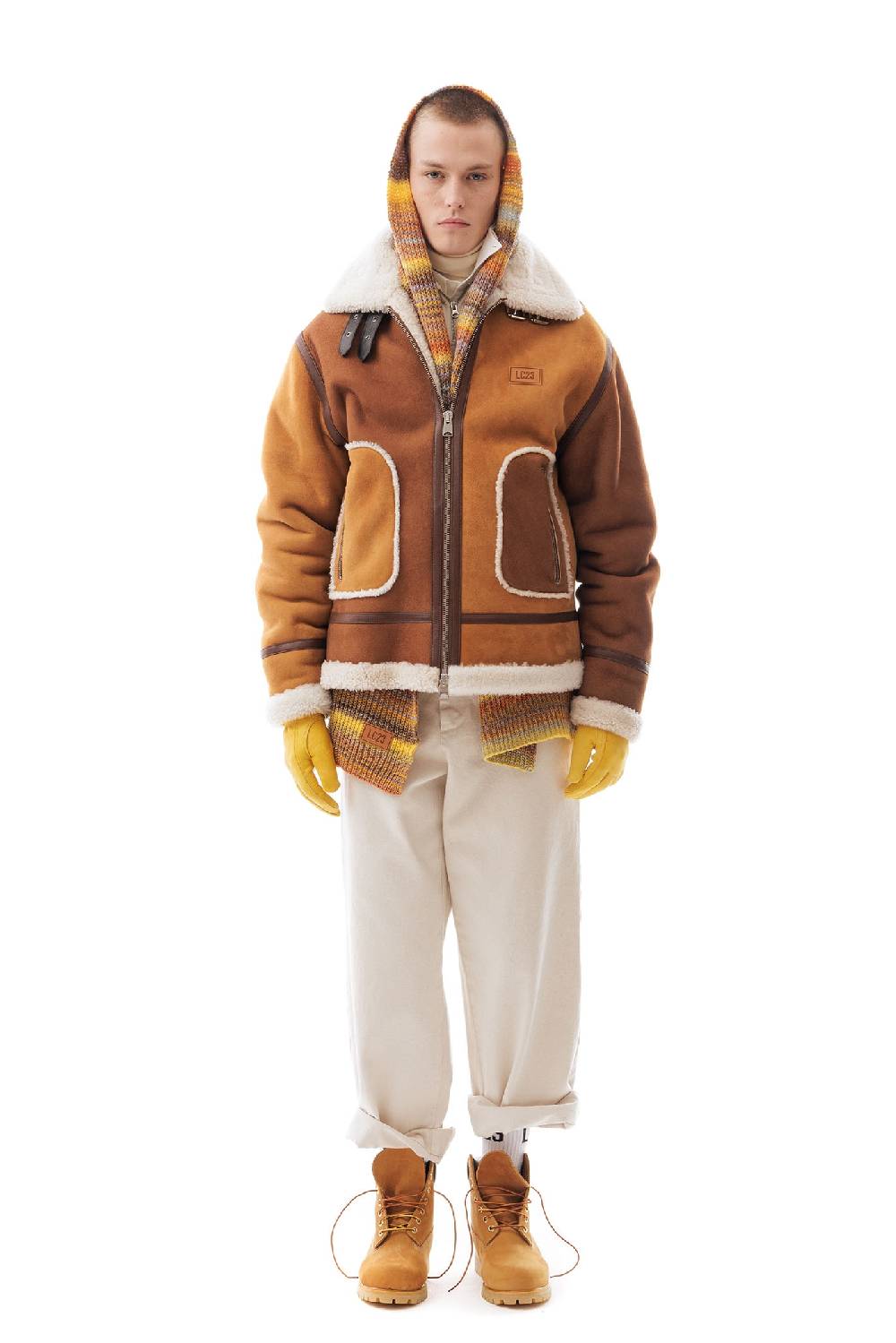 Lc23 Two-Tone Shearling Jacket In Saldo