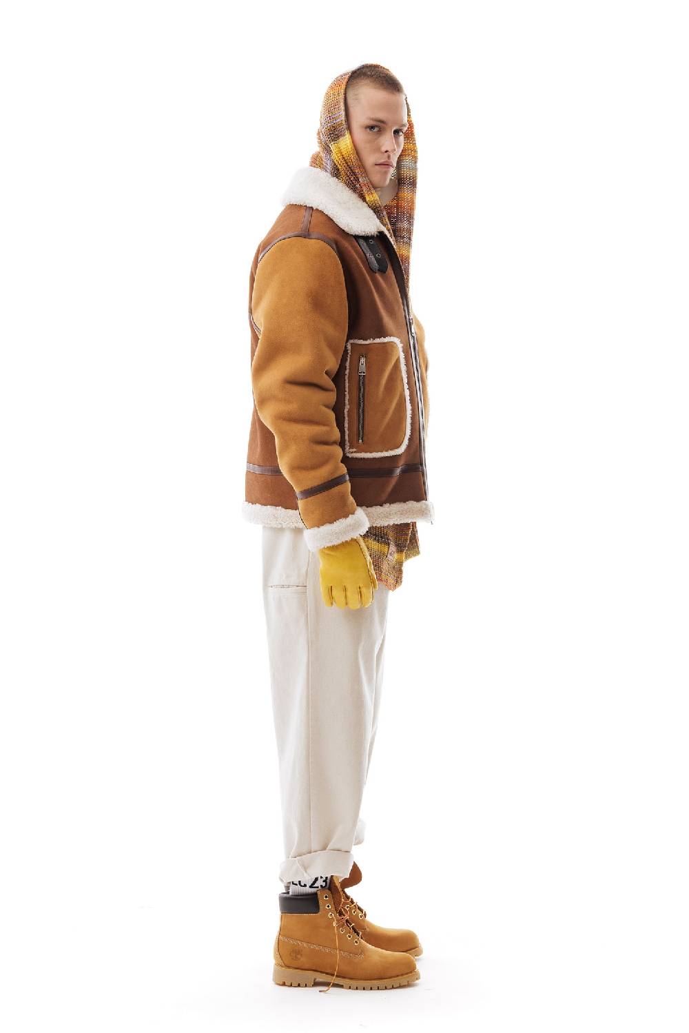 Lc23 Two-Tone Shearling Jacket In Saldo