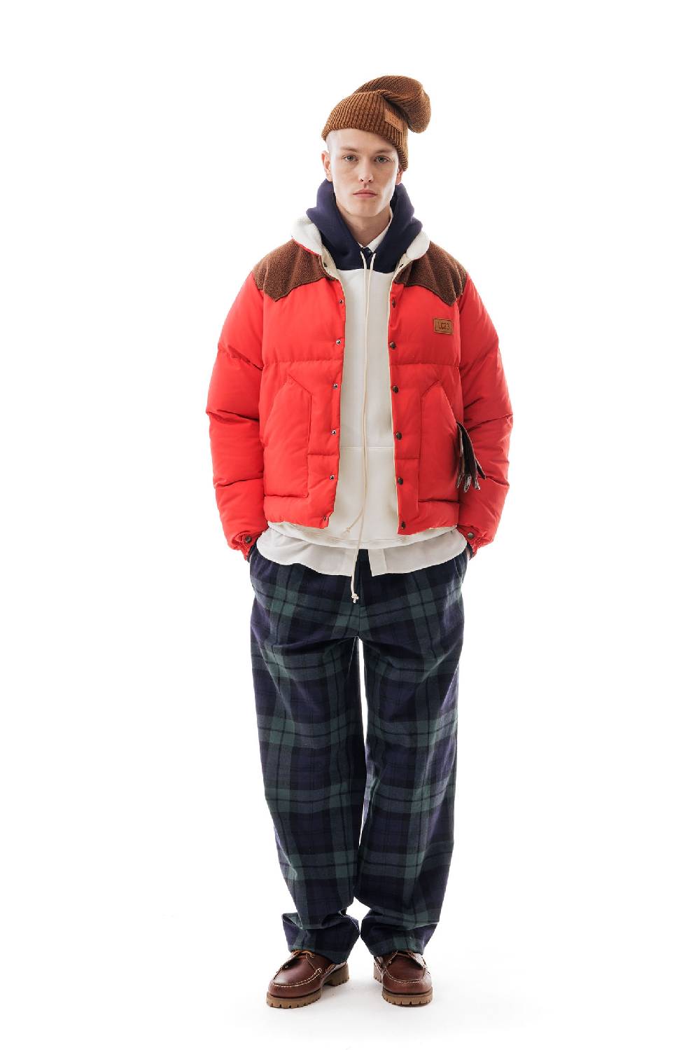 Lc23 Paneled Down Jacket Red Moda