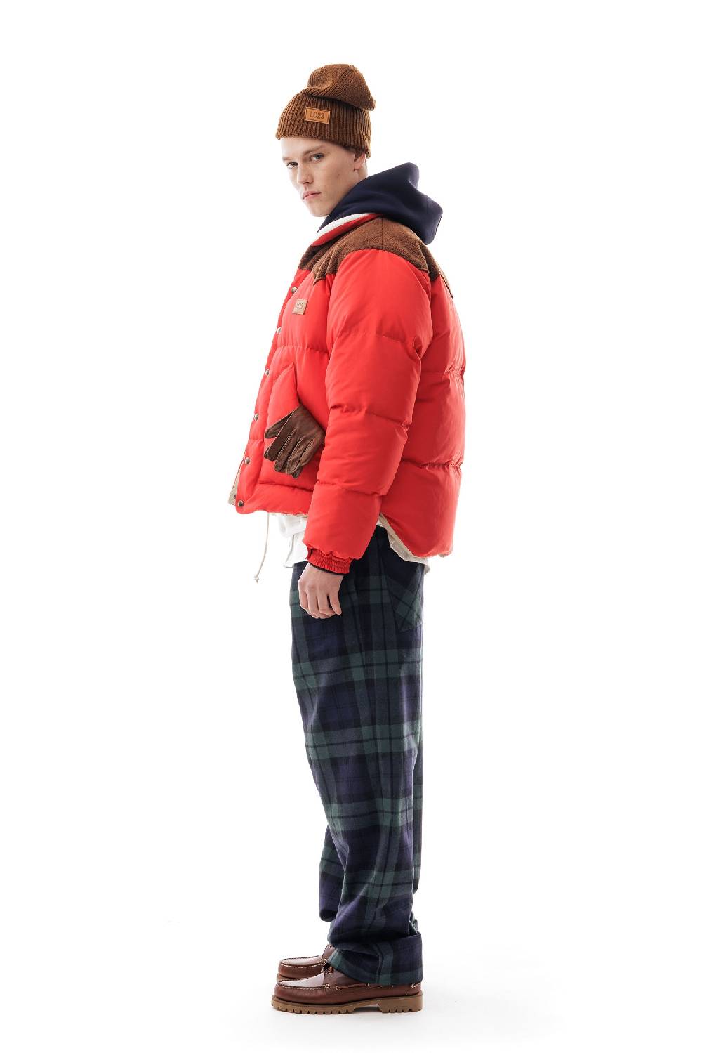 Lc23 Paneled Down Jacket Red Moda