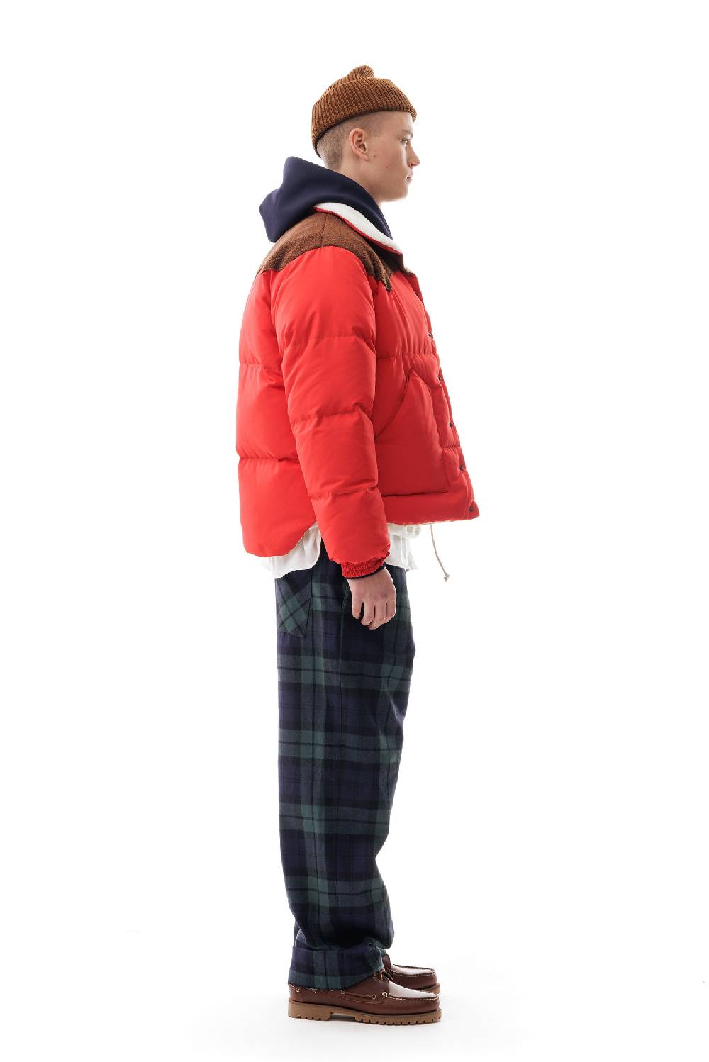 Lc23 Paneled Down Jacket Red Moda