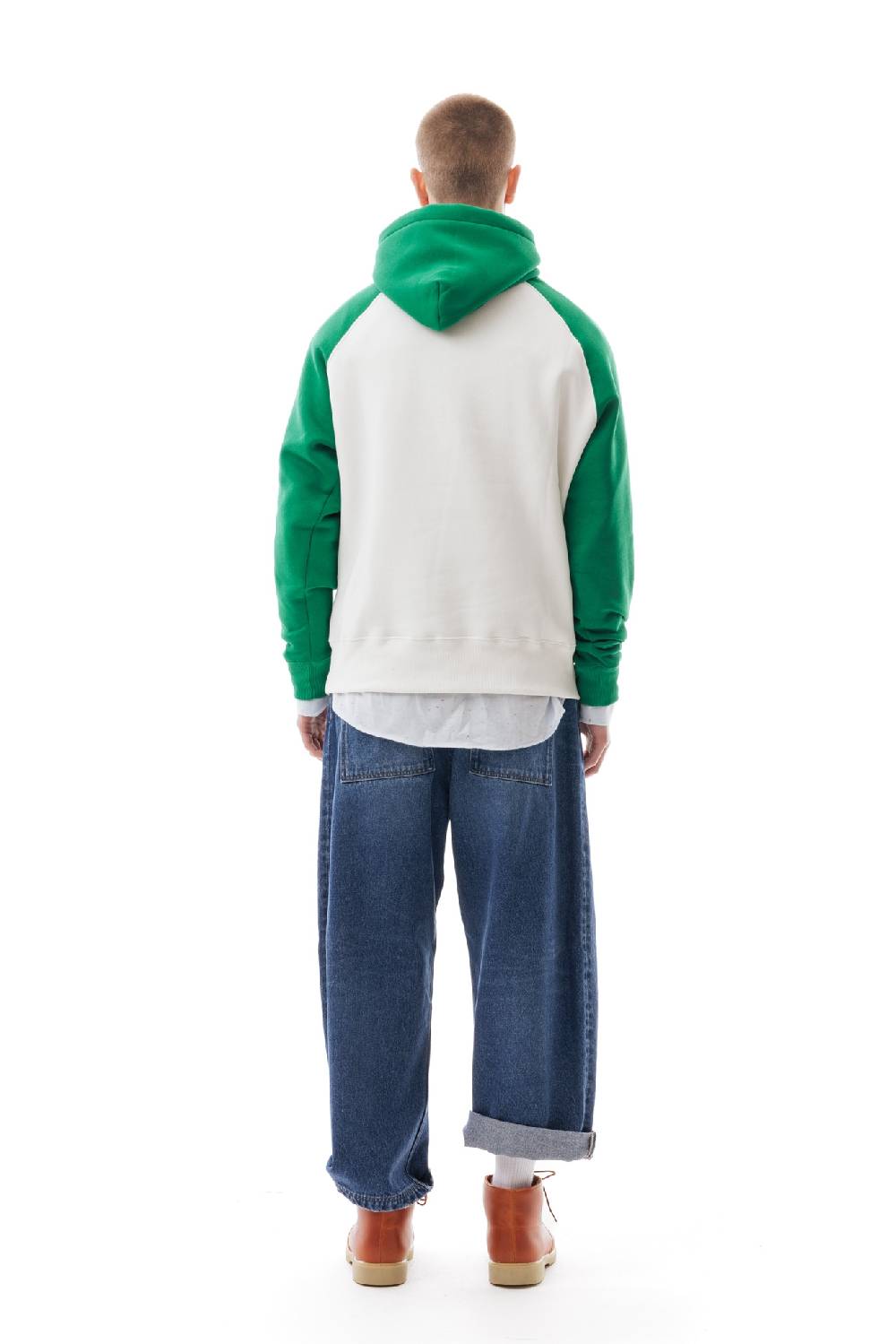 Lc23 Bicolor Hoodie Cream/Green Vendita