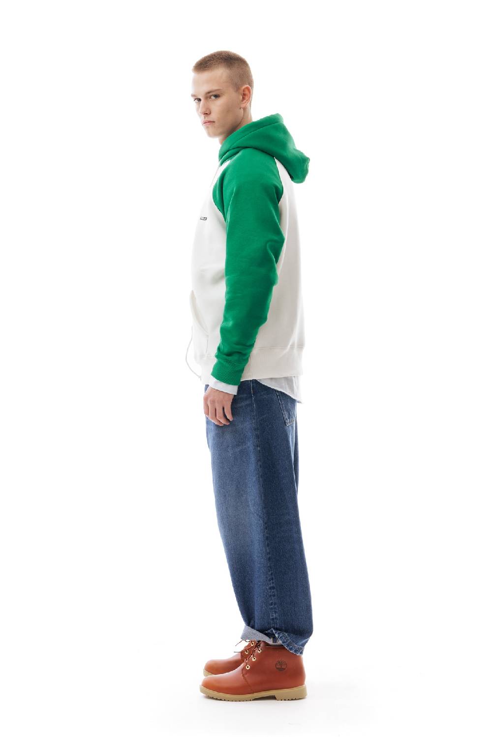 Lc23 Bicolor Hoodie Cream/Green Vendita