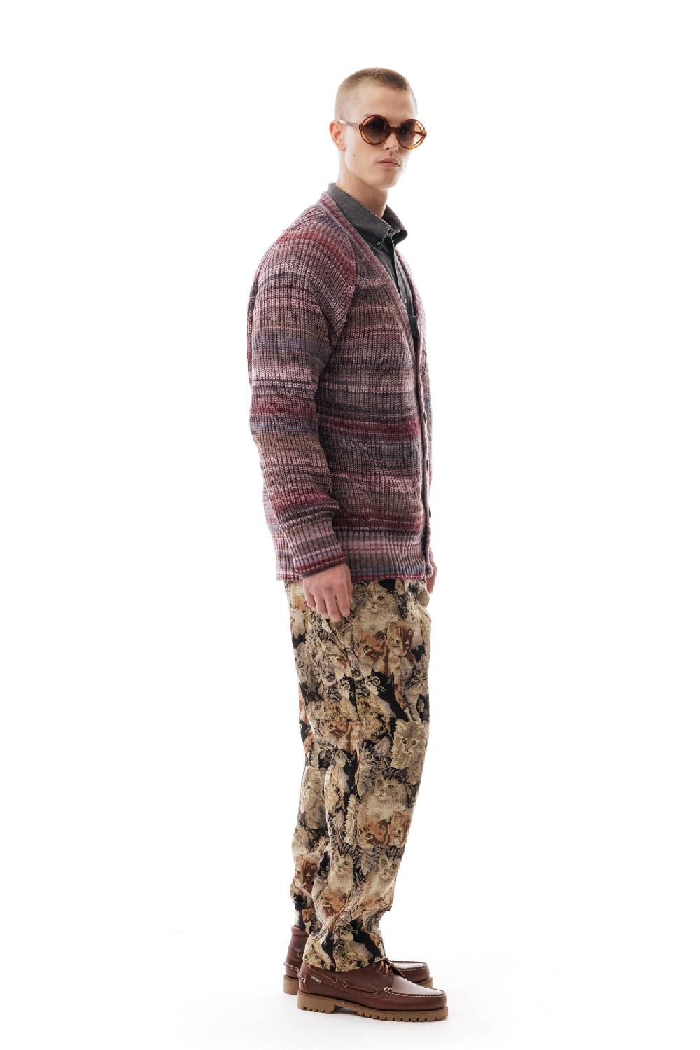 Lc23 Multicolor Cardigan Purple/Grey Pezzi Unici