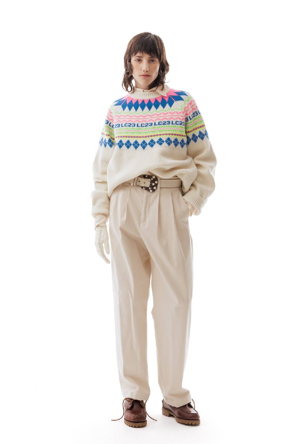 Lc23 LC23 Norvegian Sweater Cream Acquista Ora