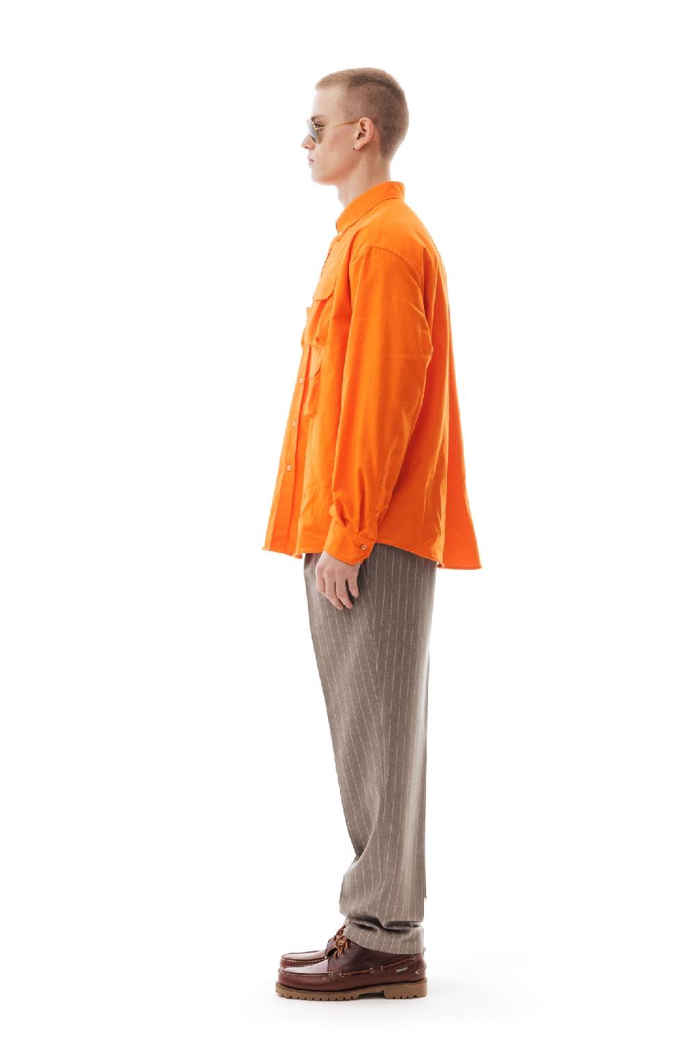 Lc23 Flannel Multipocket Shirt Orange Convenienza