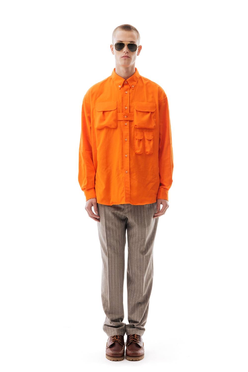 Lc23 Flannel Multipocket Shirt Orange Convenienza