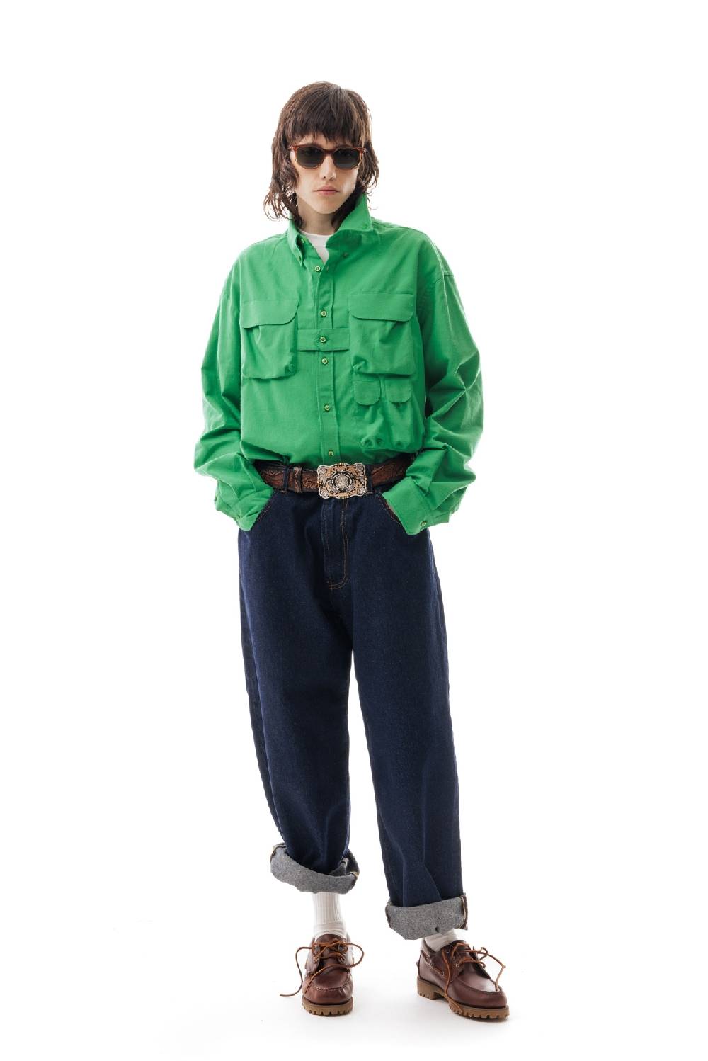 Lc23 Flannel Multipocket Shirt Green Presa