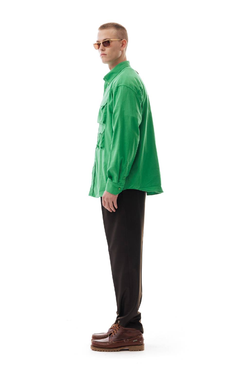 Lc23 Flannel Multipocket Shirt Green Presa