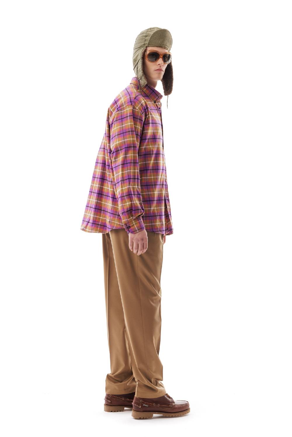 Lc23 Flannel Check Shirt Camel/Purple Sconto