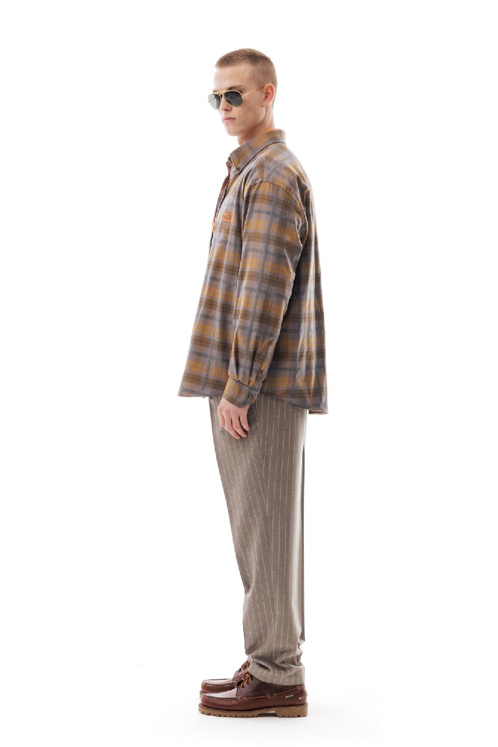 Lc23 Flannel Check Shirt Grey/Camel Offerta