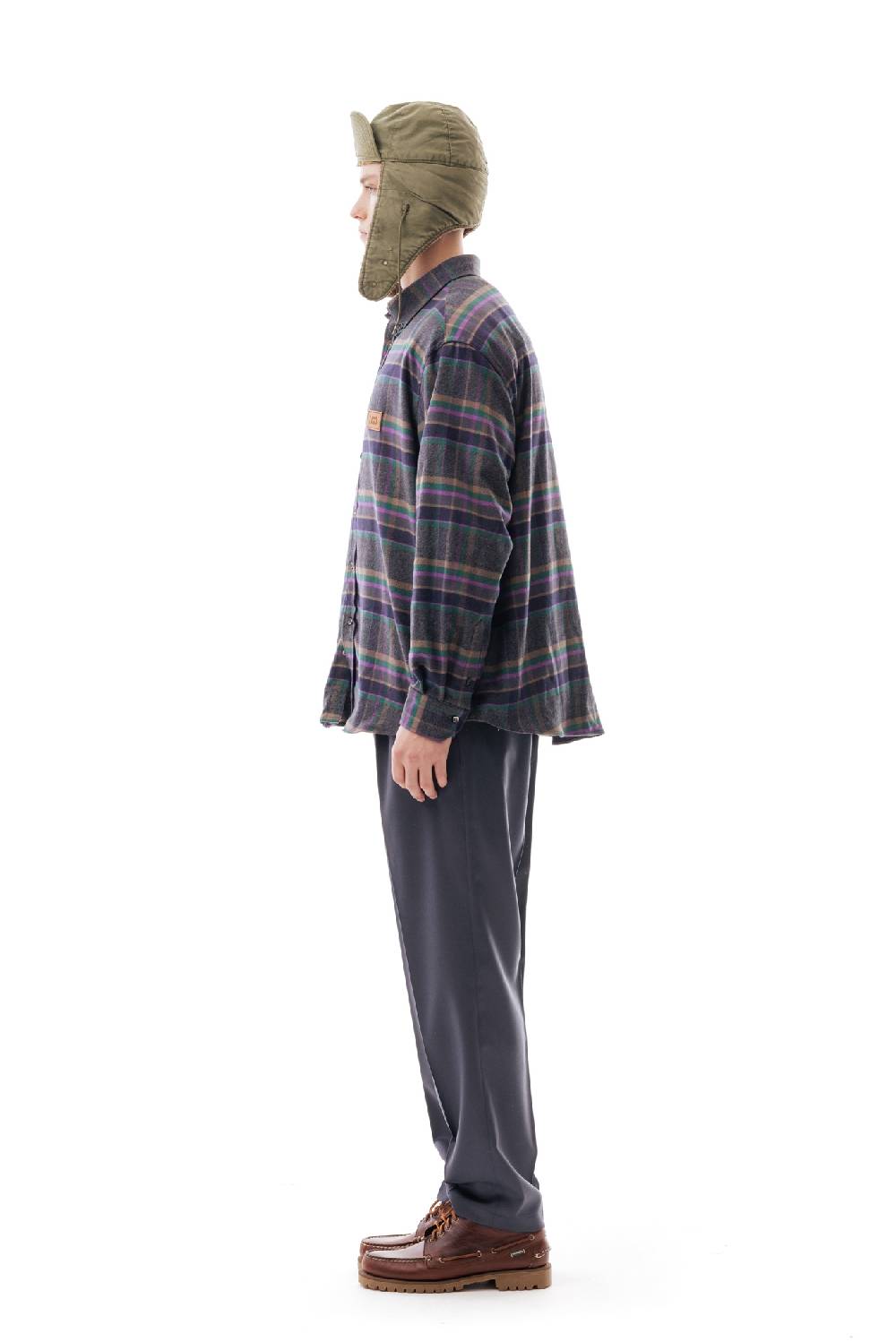 Lc23 Flannel Check Shirt Grey/Purple Outlet