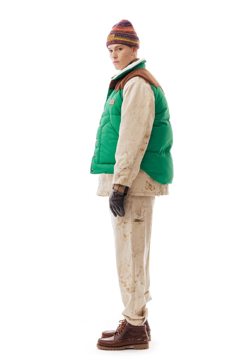 Lc23 Paneled Down Vest Green In Vendita