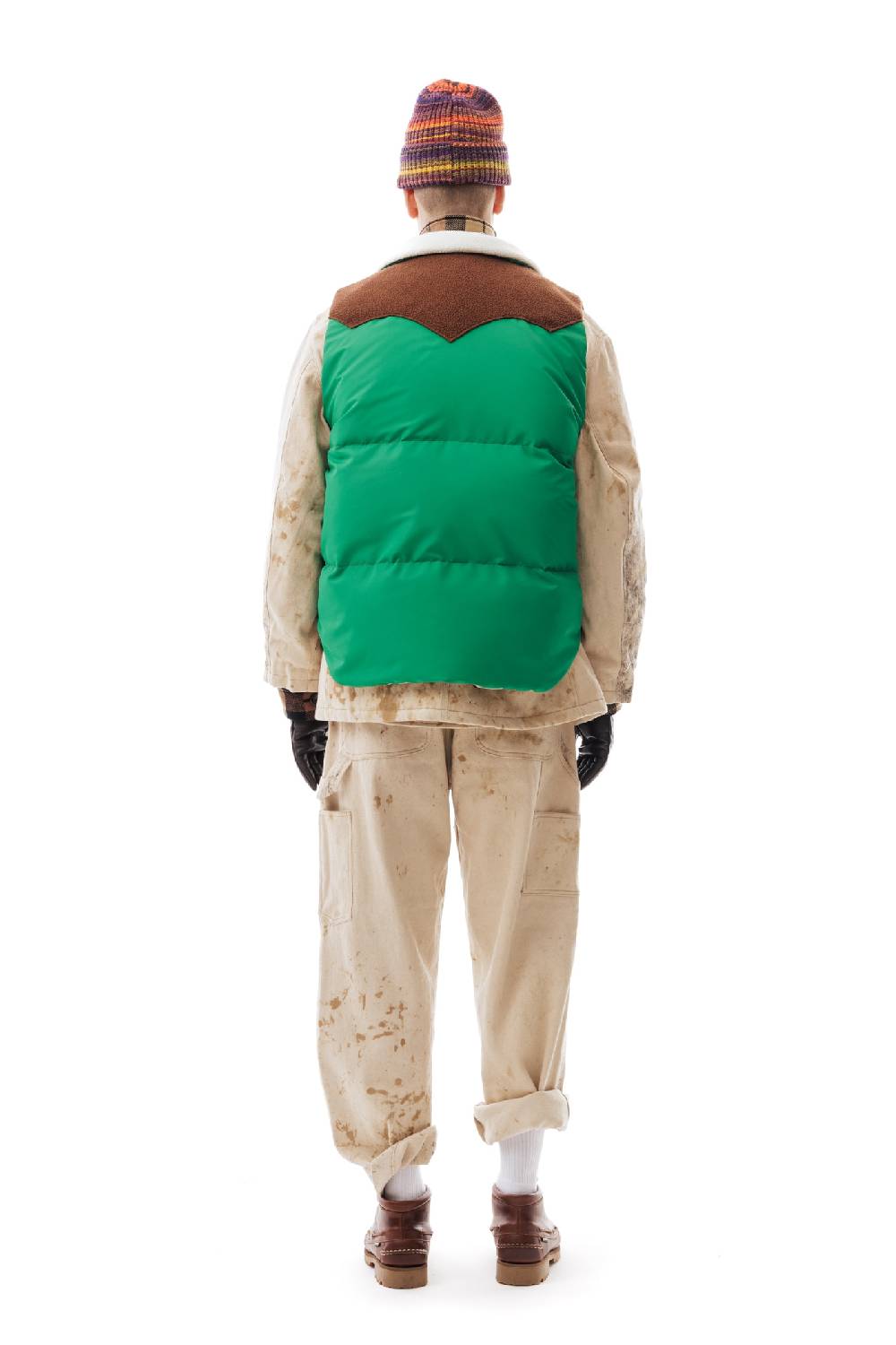 Lc23 Paneled Down Vest Green In Vendita