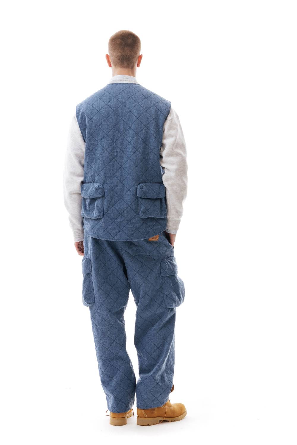 Lc23 Quilted Denim Multipocket Vest Offerte