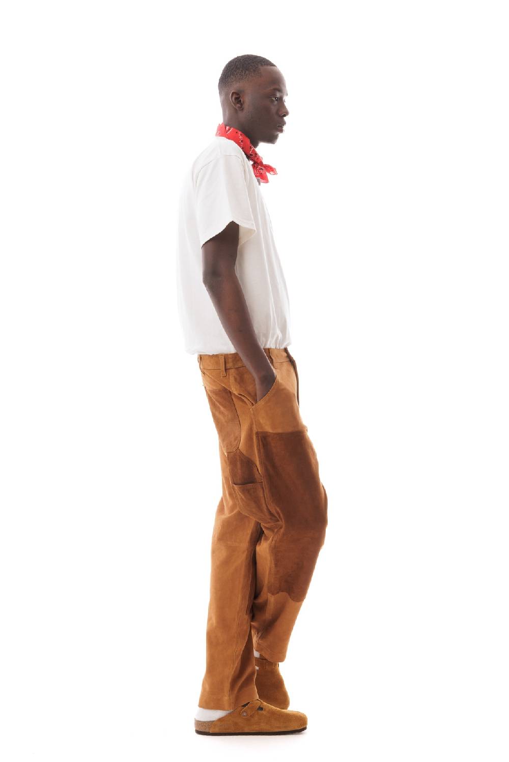 Lc23 Suede Work Trousers Camel Negozio