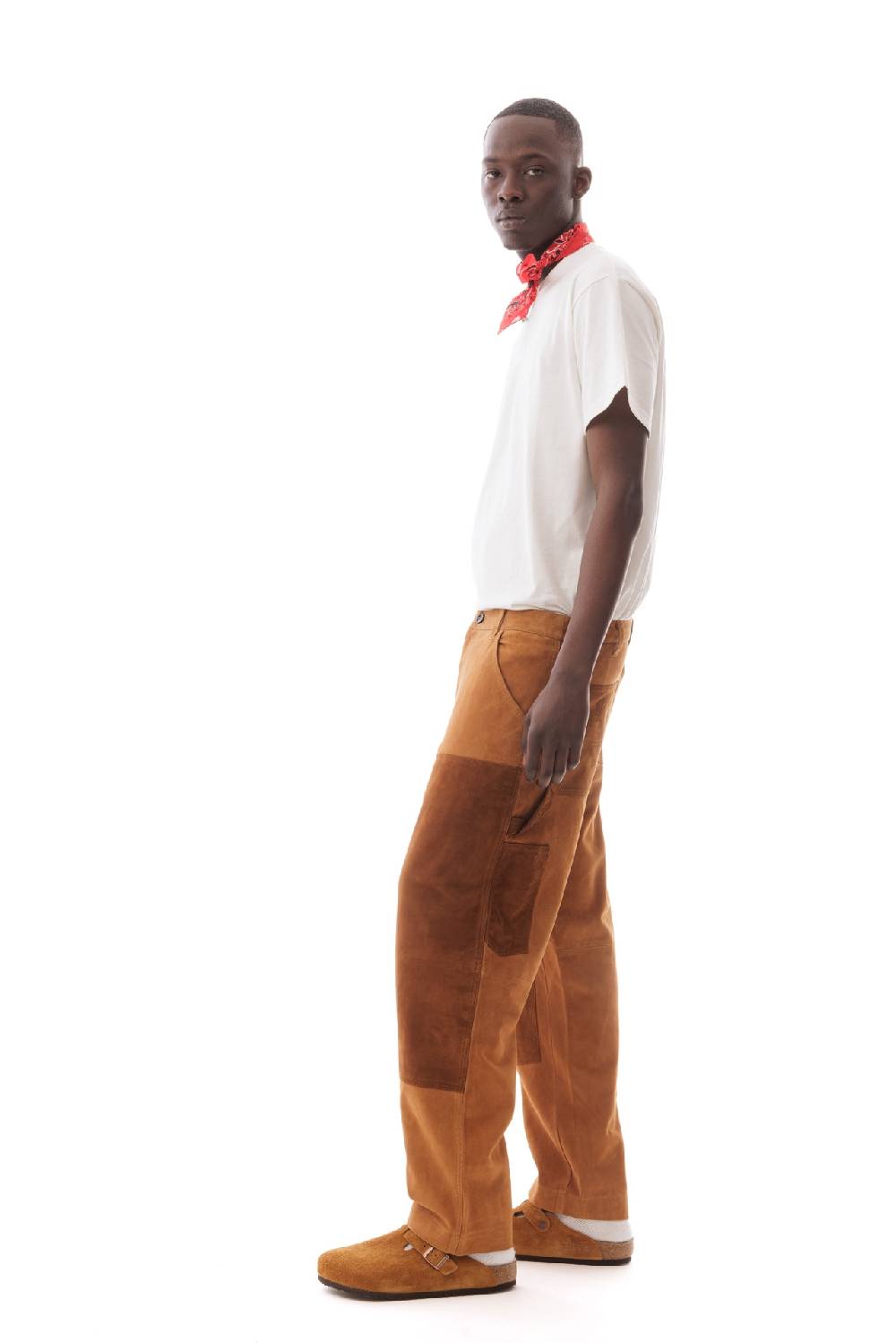 Lc23 Suede Work Trousers Camel Negozio