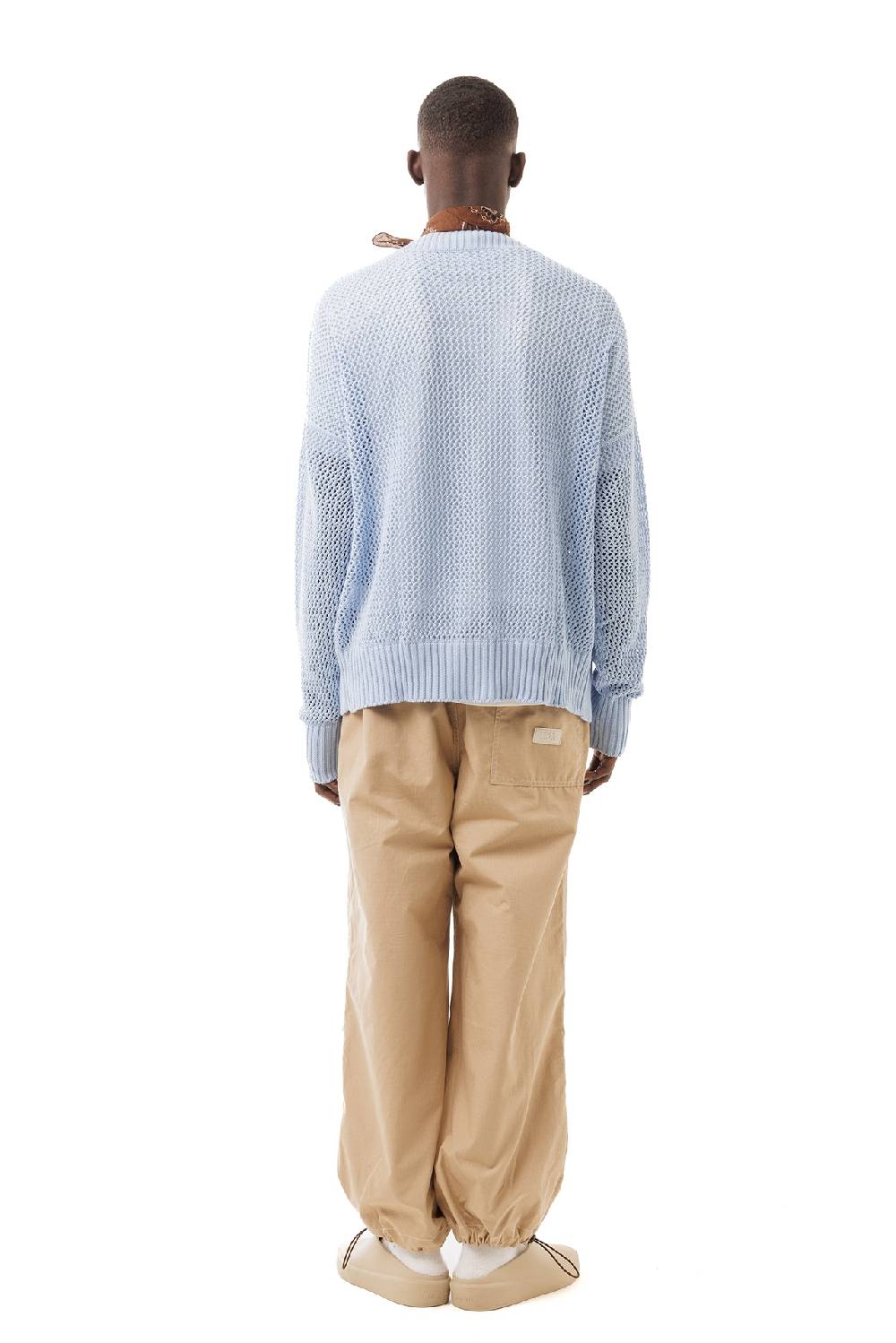 Lc23 Perforated Cardigan Pale Blue Offerta