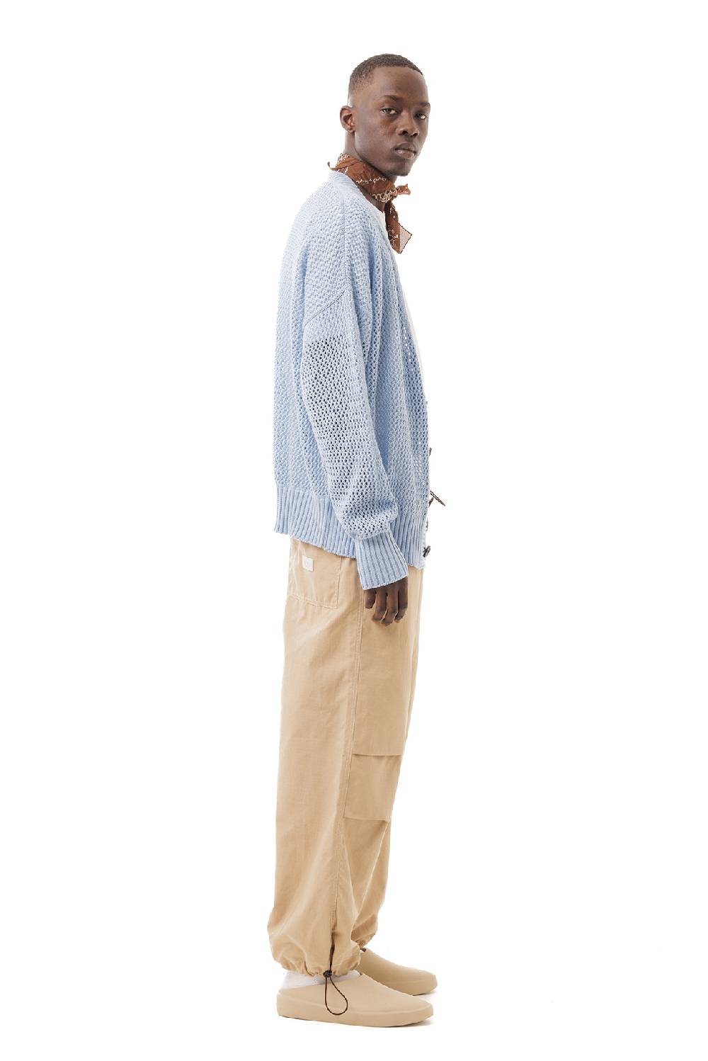 Lc23 Perforated Cardigan Pale Blue Offerta