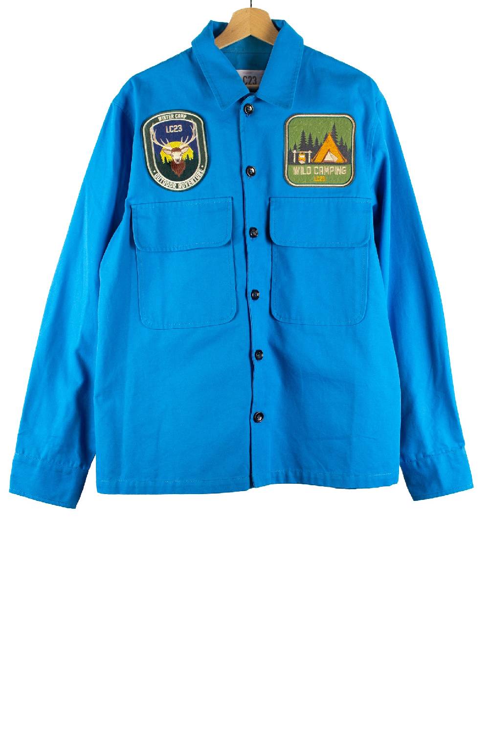 Lc23 Patch Canvas Overshirt Turquoise Vendita Economica