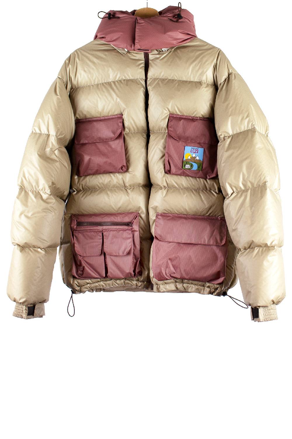 Lc23 Multipocket Down Jacket Beige/Pink Saldi Di Fabbrica