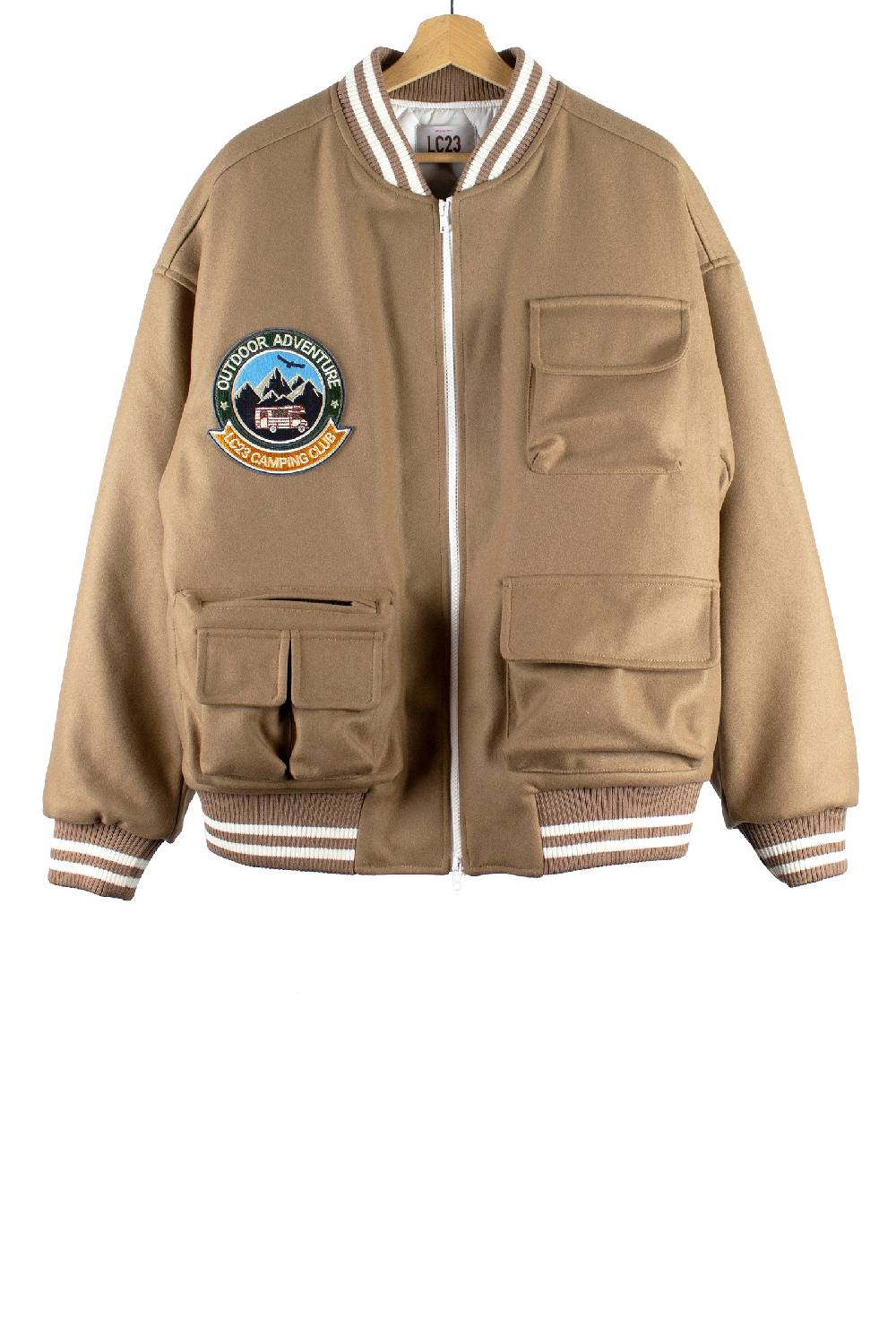 Lc23 Multipocket Varsity jacket Camel Negozio