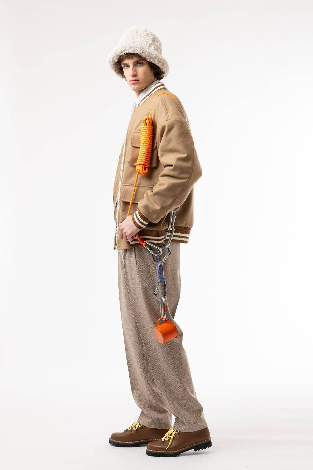 Lc23 Multipocket Varsity jacket Camel Negozio