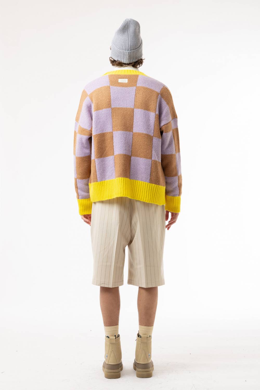 Lc23 Checkered Cardigan Lille/Yellow/Camel 2025