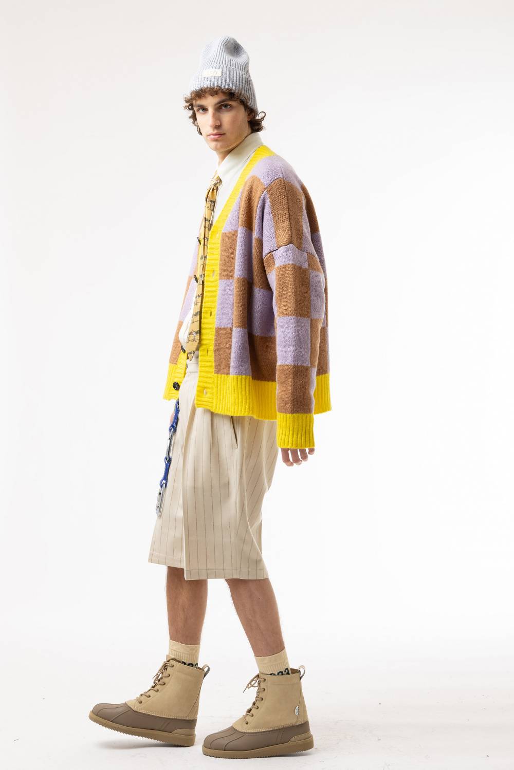 Lc23 Checkered Cardigan Lille/Yellow/Camel 2025